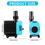 Qpets Submersible Water Pump for Aquariums and Ponds with 3000L/H 55W Motor | Adjustable Flow and Built-In Filtration