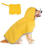 Qpets Dog Raincoat for Walking and Hiking with Clear Wide Brim Hood & Reflective Rim | Waterproof PU-Coated Coat 3XL