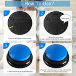 Qpets® Interactive Dog Toys Voice Recording Button Buttons for Communication Pet Training Buzzer 30 Second Record Playback Funny Gift Study Office Home Blue 2PCS