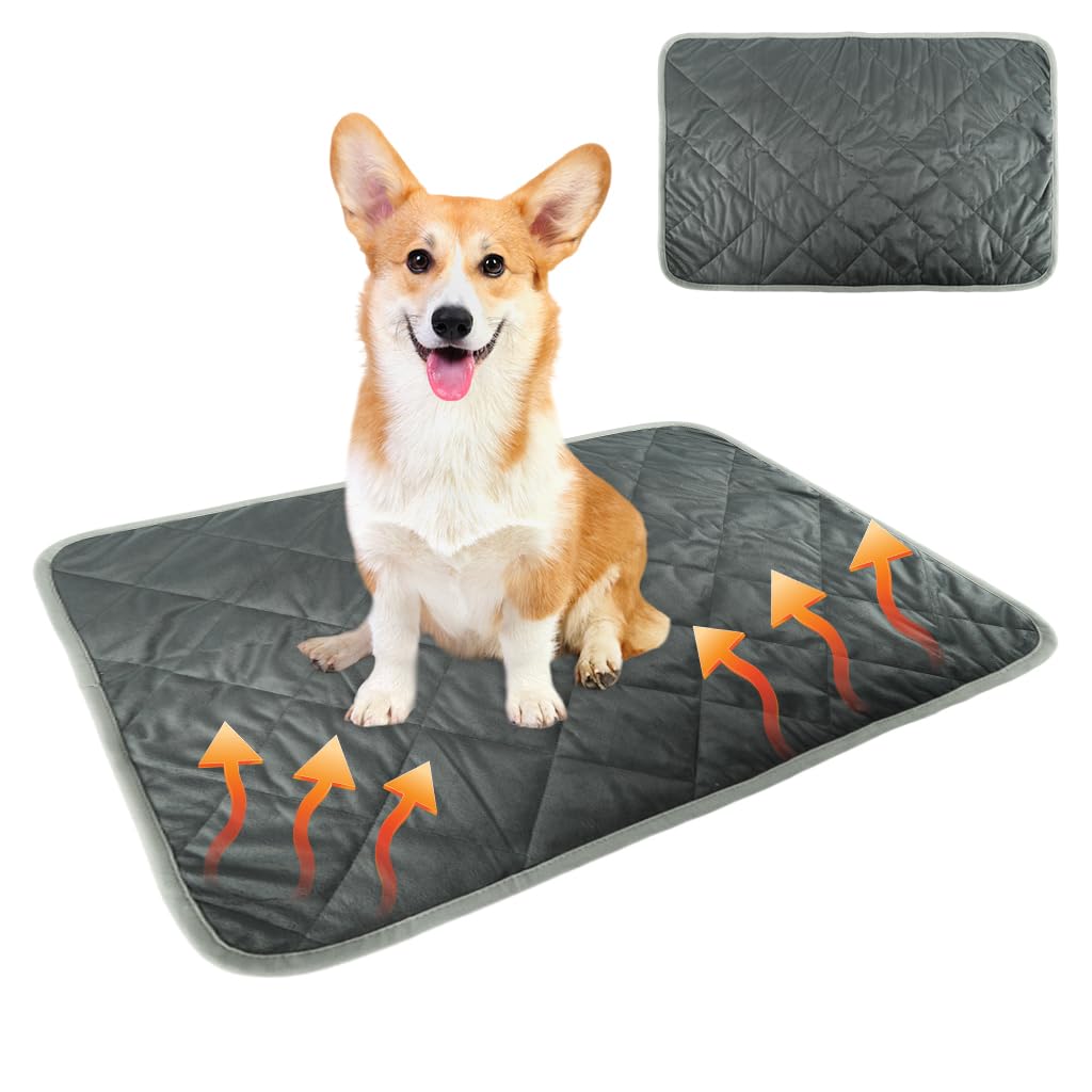 Qpets Thermal Pet Heating Pad for Winter Warmth with Anti Slip Bottom and Reversible Fleece 58x88cm