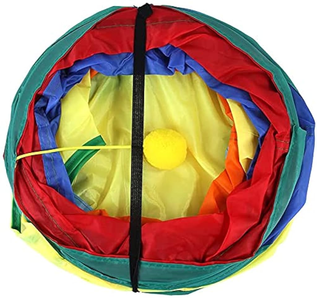 Qpets® 3 Way Rainbow Cat Tunnel Cat Toys and 2 Pcs Rainbow Wand Toys for Small Cats Pet Tube Collapsible Play Toy Kitten Toy Playing Indoor Outdoor Kitty Puppy for Puzzle Exercising