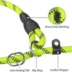 Qpets® 1.7M Dog Training Leash Durable Light Reflecting for Large Adjustable Anti-Strain Braided Rope Small Medium Green 5Feet 3PCS
