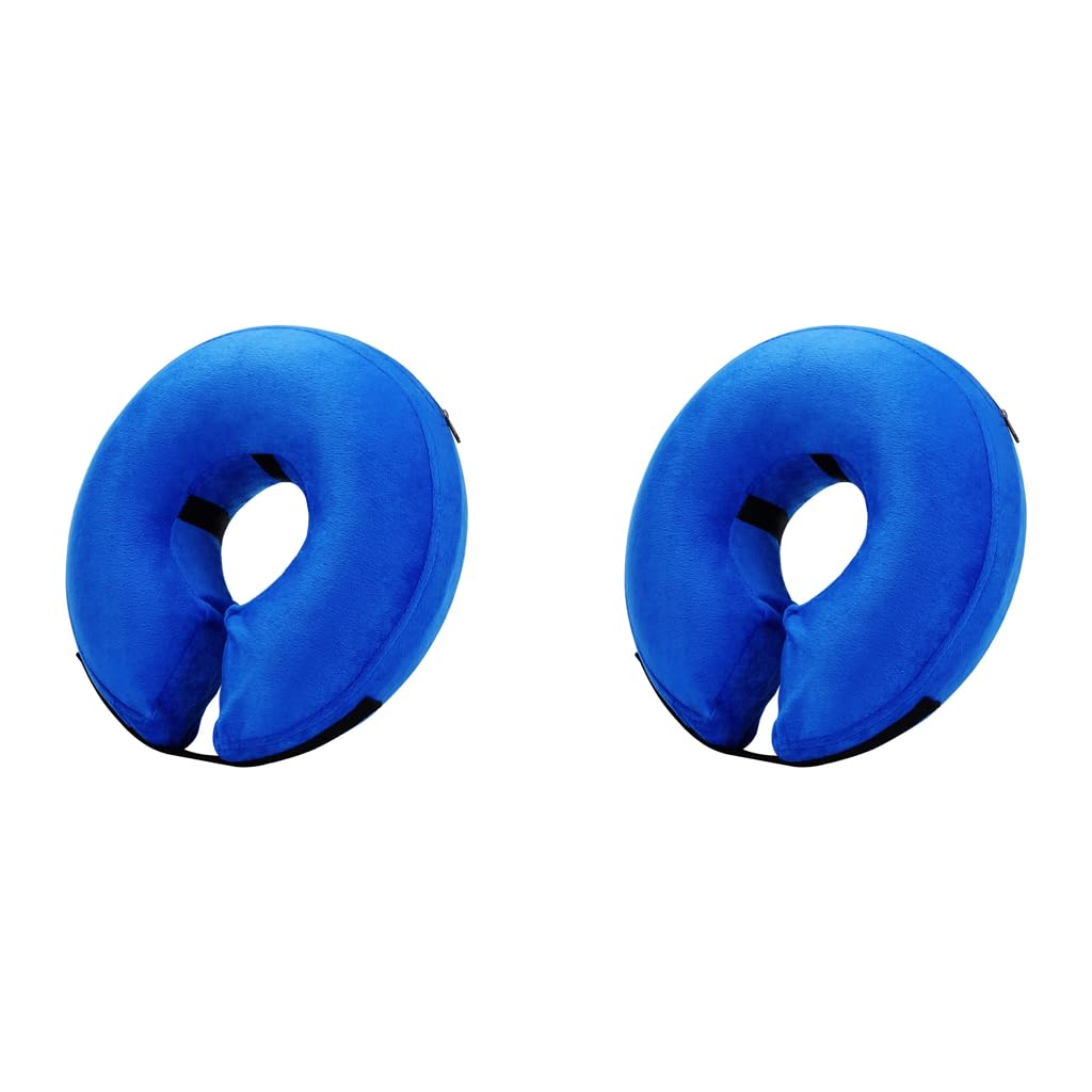 Qpets Dog Collar E Inflatable Cone for Cats and Dogs with Soft Cotton Cover 25–36cm 2pcs