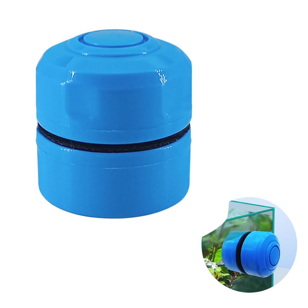 Qpets Mini Magnetic Aquarium Cleaner for Small Roofless Tanks with Double Sided Velvet Scraper 28x27mm | Suitable for 6mm Glass