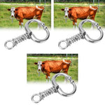 Qpets® Cattle Nose Ring No-Piercing Bull Clip-on Stainless Steel Detachable Cows 3 PCS
