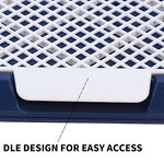 Qpets® Indoor Dog Potty Training Tray Mesh Puppy Toilet Non-Slip Reusable Easy Clean Pet Pee Poop for Small Medium Dogs 65x50cm 3 PCS
