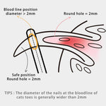 Qpets® Cat Nail Cutter for Persian Cats - Cute Bear Handle Design, Stainless Steel Trimmer with Crescent Blade & 2mm Hole, Brown Portable Nail Clipper for Small Pets Grooming (2Pcs)