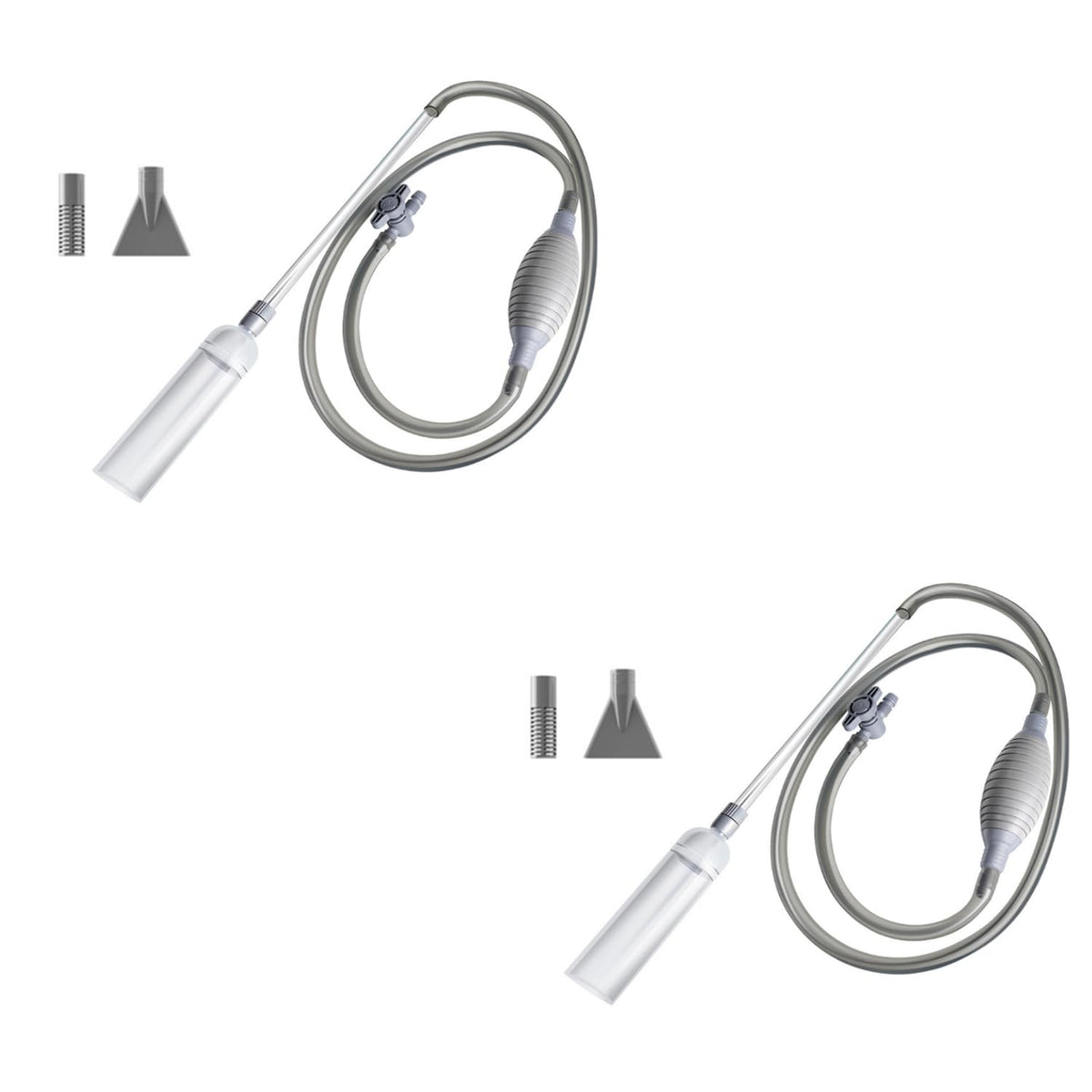 Qpets Fish Tank Cleaner Siphon for Changing Water and Removing Debris | 2.6M Manual Gravel Pump 2PCS