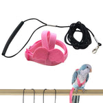 Qpets Parrot Bird Harness for Outdoor Flight with 2m Elastic Leash and Angel Wings | Pink M