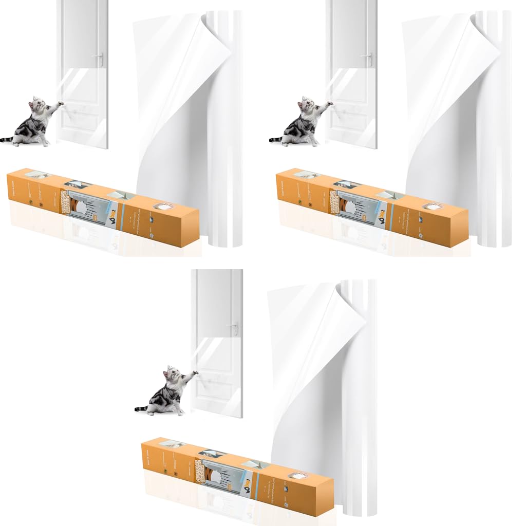 Qpets Cat Scratcher Tape for Leather Couch Protection with 45x300cm Coverage | Transparent Residue-Free Shield