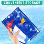 Qpets® Inflatable Pet Cooling Water Pad 25.6 Thicken PVC Cartoon Mat for Dogs Cats Summer Self-Cooling Relief Bed with Water Fill Manual Air Pump Included Durable Scratch-Resistant Blue 3PCS
