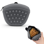 Silicone Dog Treat Pouch Portable Dog Food Bag Outdoor Dog Training Food Zipper Pouch with Attachable Buckle Treat Bag for Puppy Trainning Dog Walking