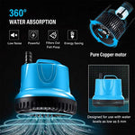 Qpets® 1800LH Submersible Water Fountain Pump Mini 25W Aquarium Air for Pond Power Large Circulation with Suction Cup Bottom Fish Garden 3 PCS
