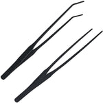 2 Pcs Aquarium Aquascaping Tools for Fish Tank Stainless Steel Pointed & Curved Tweezers Set 27cm/10.6 inches Tweezers for Aquarium Planted Aquarium Accessories, Weather Resistant