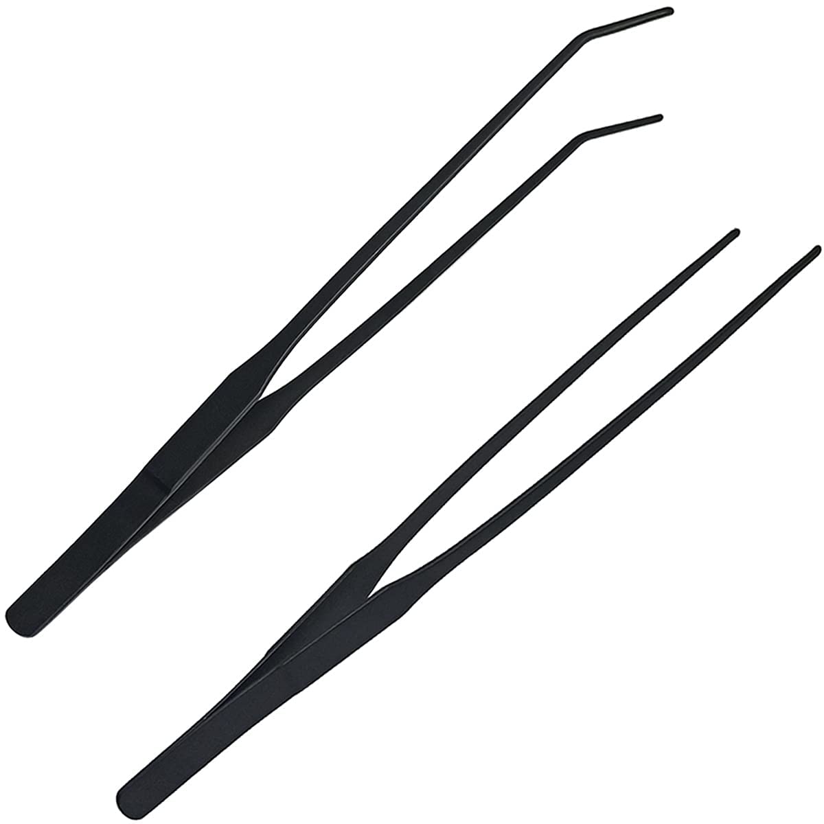 Qpets Aquarium Aquascaping Tools for Fish Tank with Pointed and Curved Tweezers 27cm Stainless Steel
