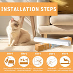 Qpets® Cat Scratcher Pad Clear PVC Cuttable Furniture Protector Self-Adhesive Sticker Scratching Mat for Wall Cabinet Couch Floor 45x100cm 2PCS