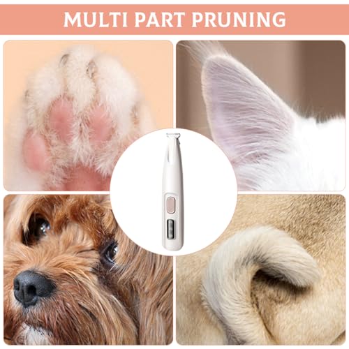 Qpets® Dog Paws Hair Trimmer Cat Nail Cutter Set, Waterproof Dog Trimmer with LED, Low Noise Pet Grooming Tool Ideal for Small Areas