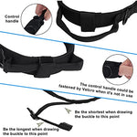Qpets® Dogs Collar for Large Adjustable Nylon Tactical Belt with Strap Handle Training Quick Release Metal Buckle Medium Adult 43-52Cm Black 2PCS