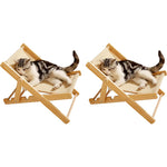 Qpets Cat Bed Scratcher for Rest and Play with Adjustable Tilt 23.6×15.7×3.9 in | Sisal Hemp and Wooden Chair