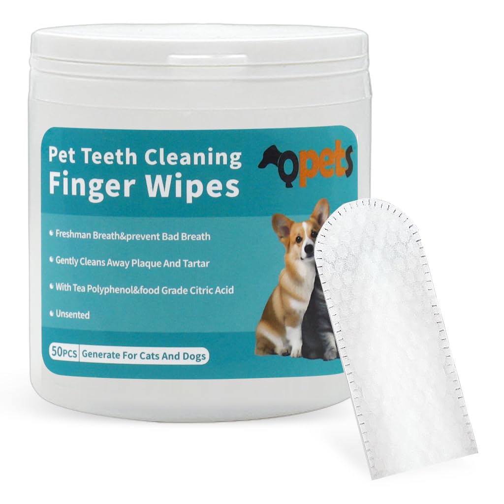 Qpets Pet Wet Wipes 50 PCS for Dogs and Cats with EDI Water Formula | Non Woven Grooming and Teeth Cleaning