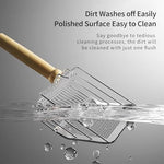 Qpets® Metal Litter Scoop Wooden Handle Fast Sifter Cat Potty Scooper 2 Kinds of Sifter Hole for 3-10Mm Clumping Clay 2PCS