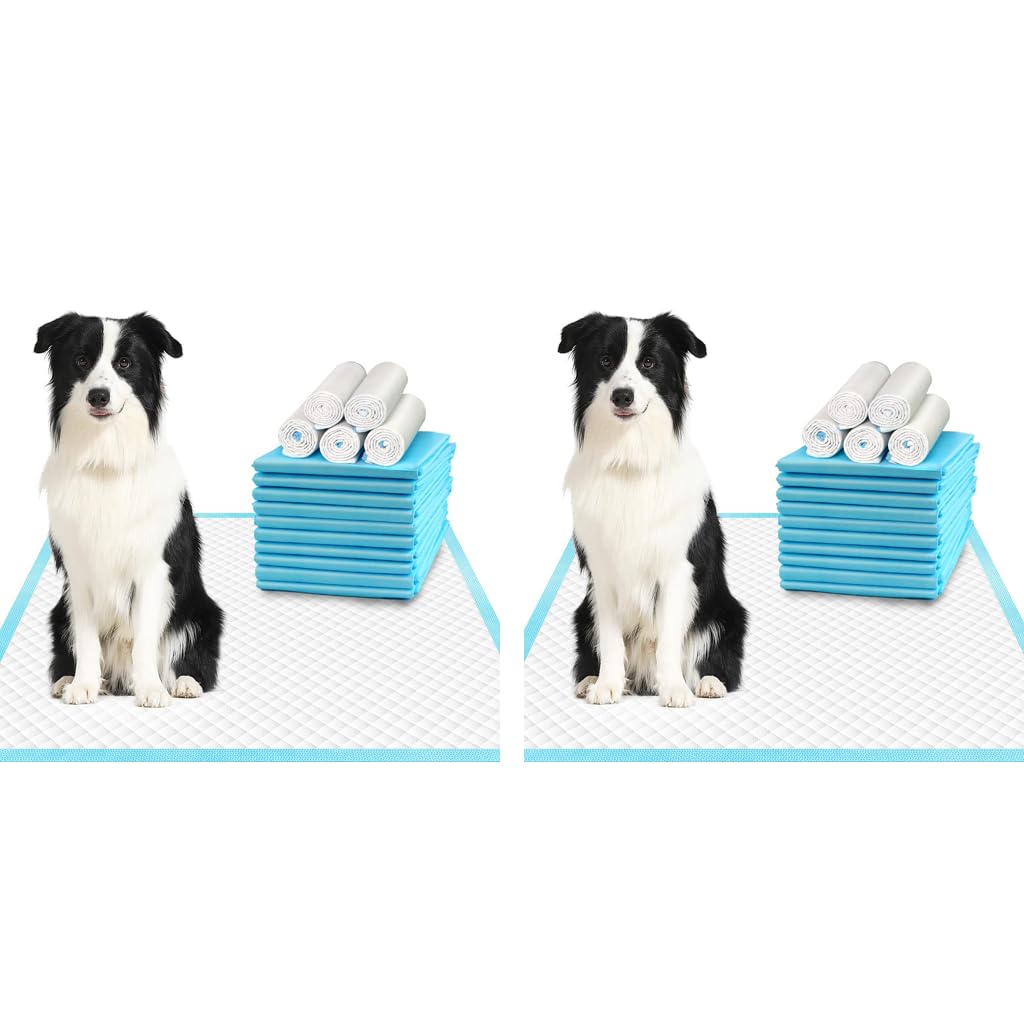 Qpets® Pack of 50 Pee Pads for Dogs Bamboo Charcoal Deodorization Training Strong Water Absorption Soft Light Puppy Pad 45x60CM 2PCS