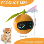 Qpets Smart Electric Cat Teaser Ball Toy with LED Light and Feather Tail for Indoor Cats