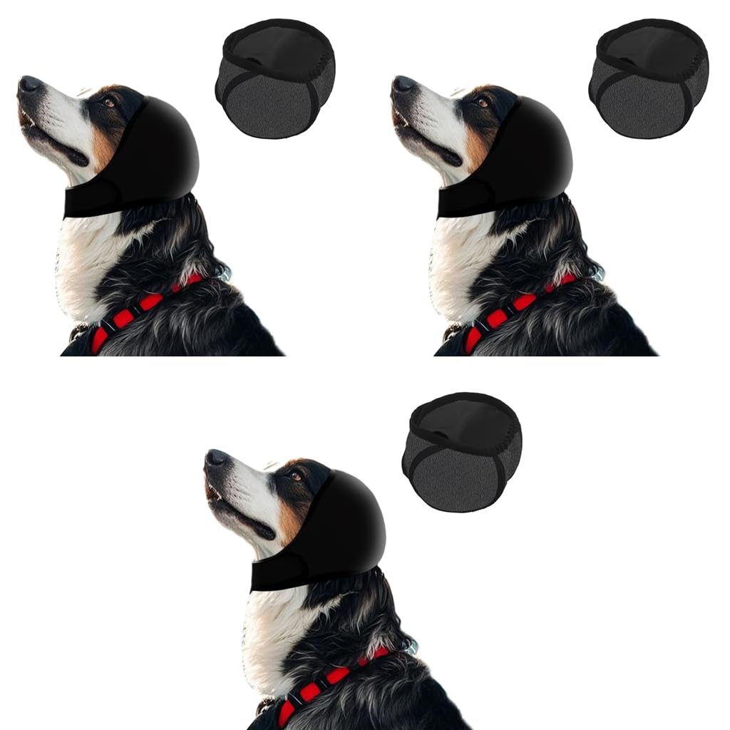 Qpets Dog Ear Protectors for Anxiety Relief with Adjustable Chin Strap | 3PCS Noise Reduction Cover