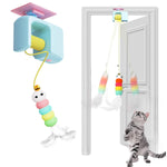 Qpets Cat Toy for Interactive Play with 1.8 Meter Elastic Rope & USB Rechargeable 300 mAh Battery | Detachable Door Hanging Feather Teaser