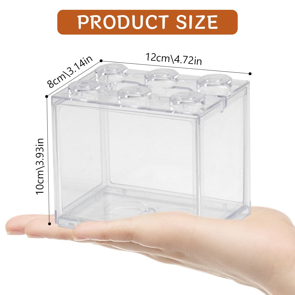 Qpets Small Betta Fish Tank for Desktop Use featuring Stackable Design and 12x8x10.5cm Size | Clear Plastic Mini Aquarium
