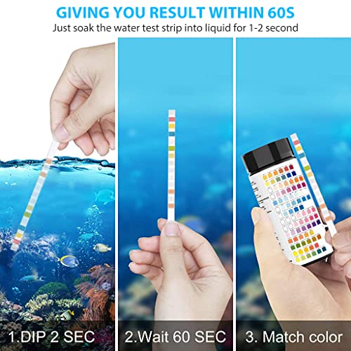 Qpets® 100PCS Water Testing PH Strips 14 in 1 Kit Aquarium Test Professional Freshwater GH KH Nitrite Nitrate Chlorine Carbonate
