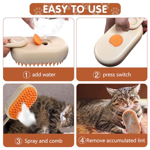 Qpets® Cat Steam Brush Dog Steam Hair Brush