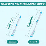 Qpets Aquarium Algae Scraper for Fish Tank Cleaning with Curved Head & Nylon Bristles | Telescopic Handle