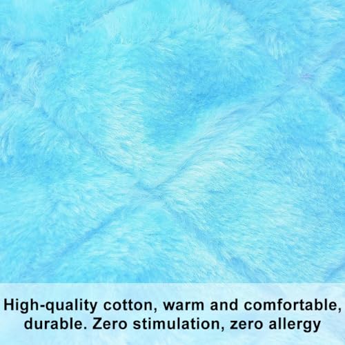 Qpets® Winter Birds Nest Metal Cage Big Size Plush Bed Shed for Parakeet Cockatoo Lovebird Suspended Hammock Hideaway Place (L24*W15*H18Cm Blue) 2PCS