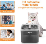 Qpets® Neverland Cat Water Fountain with LED Light 67oz 2.0L Ultra Quiet Drinking Fountain with Filter Automatic Pet for Cats and Small Dogs Grey 2 PCS