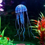 Qpets® 6PCS Fluorescence Jellyfish Ornament Decoration for Aquarium Fish Tank Artificial Silicone Decor Floating Accessories