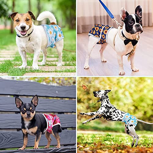 Qpets® Diaper for Dogs Female 2 Pack Pet Use Soft Reusable Dog Diapers 160ml Water Absorbption Comfort for Puppy L Recommended Waist 19-27 3PCS