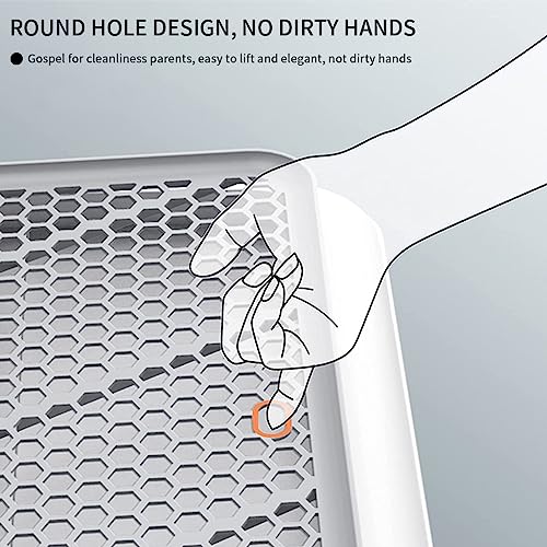 Qpets® Indoor Dog Potty Training Tray Mesh Puppy Toilet Non-Slip Reusable Easy Clean Pet Pee Poop for Small Medium Dogs 65x50cm 3 PCS