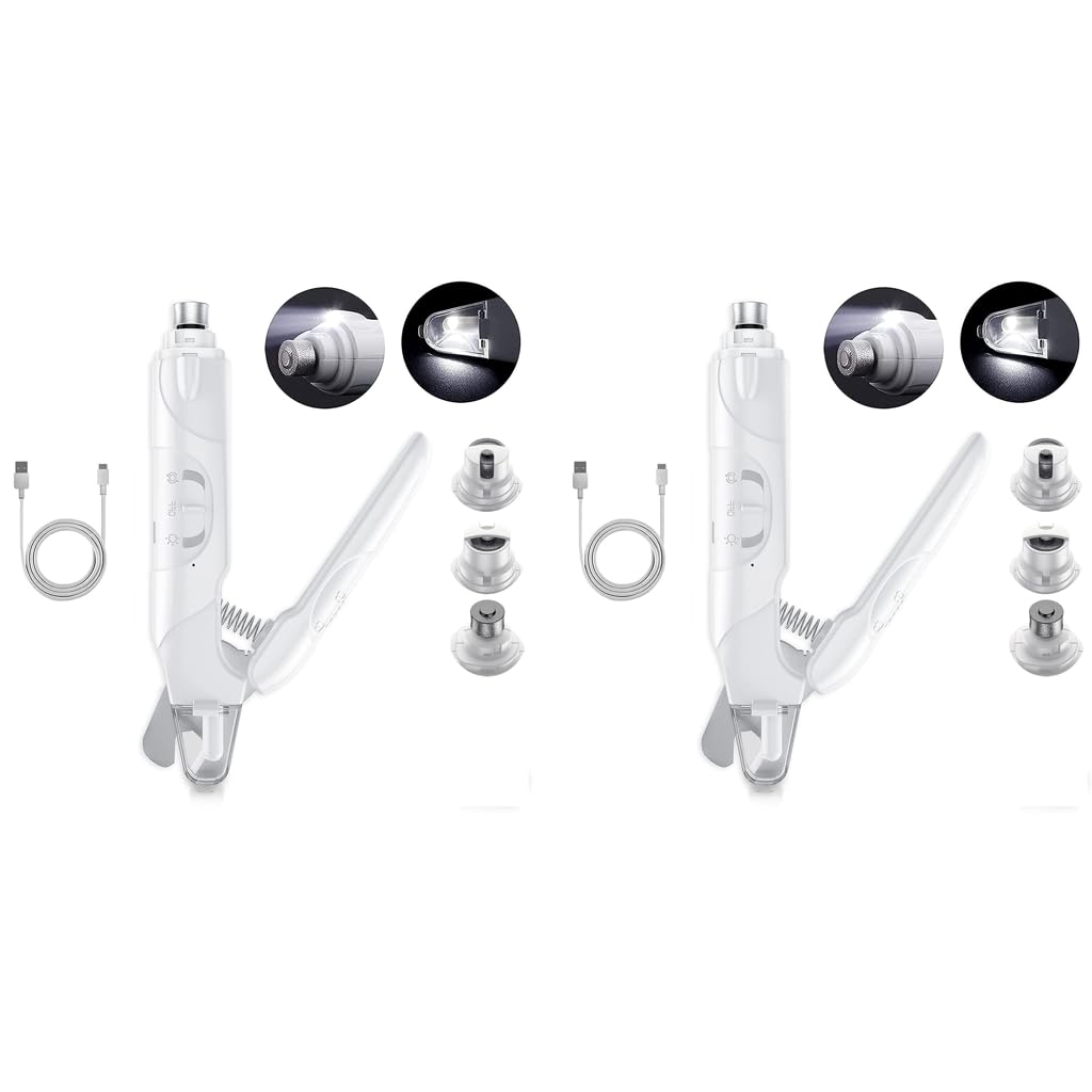 Qpets Electric Automatic Pet Grooming Kit with 2 LED Lights and Low Noise Motor | USB Rechargeable Trimmer for Dogs and Cats