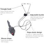 Qpets® Cat Teaser Toys Feather Hanging for Indoor Cats Interactive Elastic Rope Persian Soft Plush Mice Pendant 2PCS