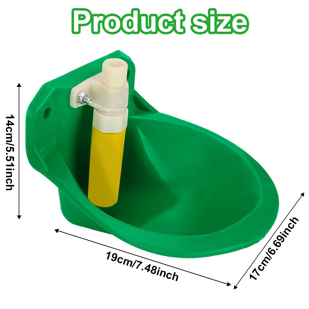 Qpets Sheep Water Bowl with Float Valve and Screw-Fixed Mount | G1/2 Fitting for Goats