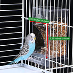 Qpets® Bird Feeder for Cage, Food Parrot Seed Feeders with Perch, Acrylic Transparent Container Cages for Lovebirds Parakeets - 3.35 x 2.95 x 7.28 inches 3PCS