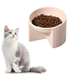 Qpets® Raised Cat Bowl, Elevated Food Feeding Bowl for Pet, 14cm Diameter Slightly Tilted for Comfortable Eating, Reduces Neck & Joint Strain for Cat Dog