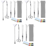 Qpets Aquarium Aquascaping Tools Kit for Plant Trimming with Anti Slip Tweezers | 5 in 1 Stainless Steel Set