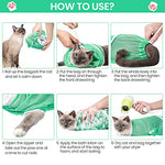 Qpets® 23 * 16 * 14 Inch Cat Bathing Bag Anti-Scratch Grooming Mesh for Nail Trimming Medicine Injection Adjustable Multifunctional Breathable Restraint Shower Green 3PCS