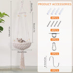 Qpets Ceiling Chair for Cat with Soft Cushion and 47.2 in Hanging Design | Boho Woven Bed