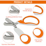 Qpets® Cat Nail Clipper with 3 Cutting Guarding Holes 1.5mm/2mm/3mm Safety Nail Clipper for Cats Stainless Steel Safety Pet Nail Grooming Nail Clipper