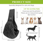 Qpets Pet Carrier Bag for Cats and Dogs with Wide Shoulder Strap and Side Pockets | Soft Breathable Travel Sling