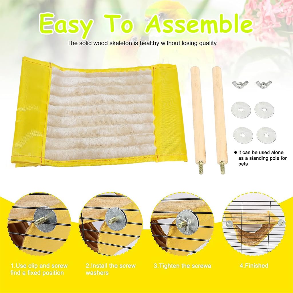 Qpets Bird Nest for Parrots and Lovebirds with Double Layer Design 23×18.5×12cm | Canvas and Fleece