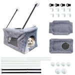 Qpets Cat Hanging Bed for Windows featuring Dual Hole Access and 4 Suction Cups | 31x50x28cm Plush Cat House